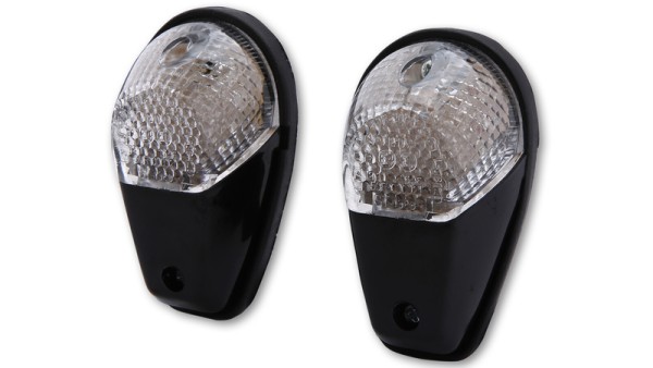 HIGHSIDER Clignotants de carénage Smart LED Boîtier des clignotants noir / Lentille claire (paire), avant & arrière