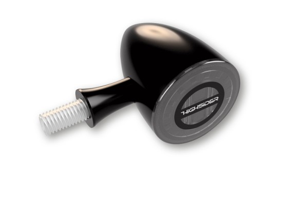 HIGHSIDER pro Rocket Bullet LED Feu arrière, feu stop, clignotant Noir/tuméfié 3en1, homologué E (paire)
