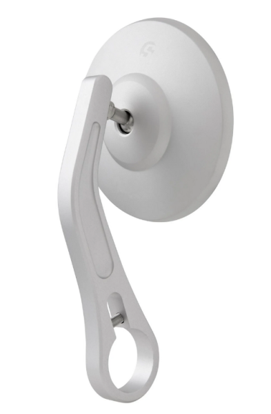 Rétroviseur d'extrémité de guidon pour Vespa, gauche ou droite, rond, argent mat