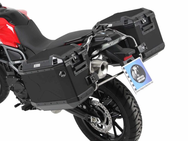 Kit de support de valise Cutout Support en acier inoxydable y compris kit de valise Xplorer Cutout noir pour BMW F 800 GS