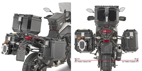 Porte-valises latérales PL ONE-FIT pour valises Trekker Outback pour Yamaha Tenere (année 19-24) Givi