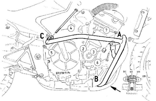 Arceau de protection moteur chromé pour Honda CB 600 F Hornet (98-06) /S (98-02) Hepco & Becker