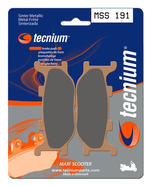 Plaquettes de frein Tecnium Maxi Scooter en métal fritté - MSS191