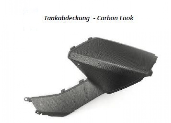 Couvercle de réservoir, plastique, droite, carbon pour Aprilia Shiver 900