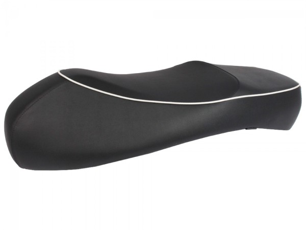 selle "double" noire avec passepoil blanc pour Vespa GTS
