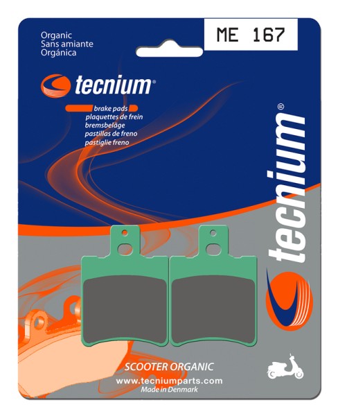 Plaquettes de frein organiques pour scooter Tecnium - ME167