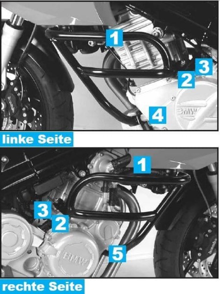 Arceau de protection du moteur argenté pour BMW F 800 S Hepco & Becker