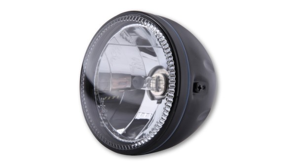 HIGHSIDER pro 5 3/4 pouces phare principal Skyline H4 noir LED anneau de feu de position, E-approuvé (1pc)