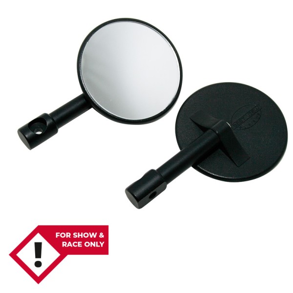 HIGHSIDER smart Rétroviseur d'extrémité de guidon noir rond (paire)